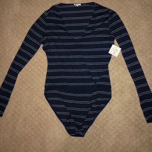 Stopped navy one piece